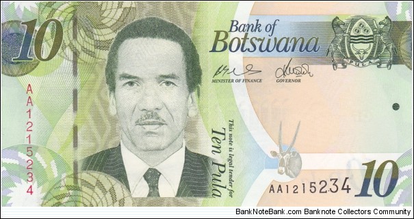 Botswana P30 (10 pula 2009) Banknote