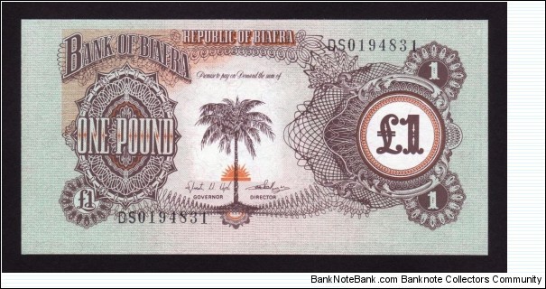 Biafra 1968-69 P-5 1 Pound Banknote