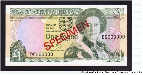 Jersey 1989 P-15s 1 Pound Banknote