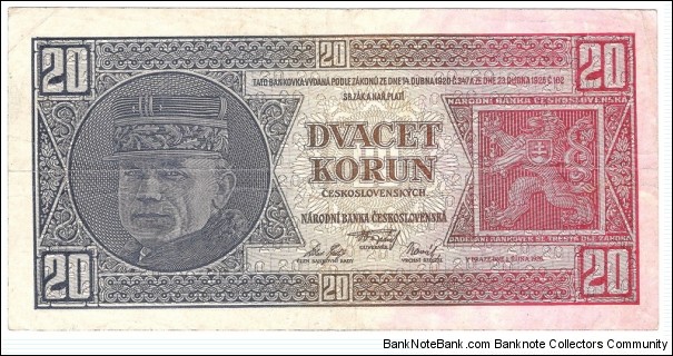 20 Korun(Czechoslovakia 1926) Banknote