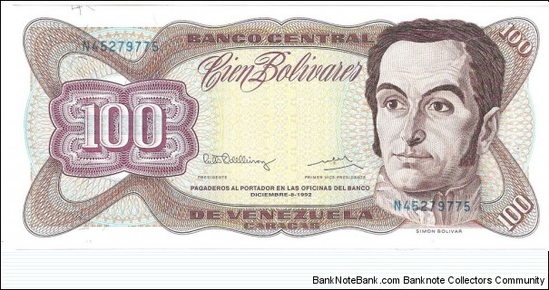 100 Bolivares(1992) Banknote