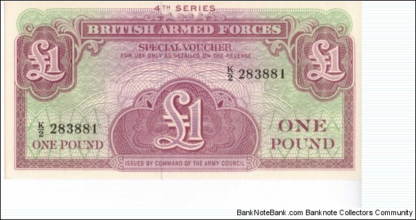 British Armed Forces One Pound Note 4th Series Banknote