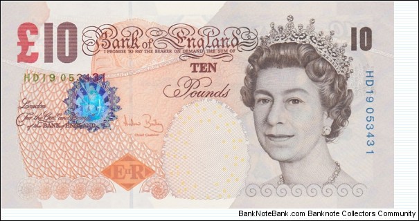United Kingdom P389c (10 pounds 2004) Banknote
