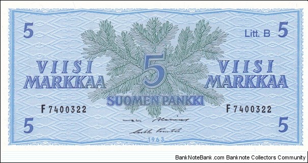Finland P99a (5 markkaa 1963) Banknote