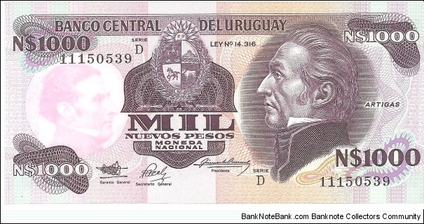 P64Ab - 1000 Nuevos Pesos
Series - D Banknote