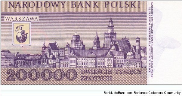 Banknote from Poland year 1989