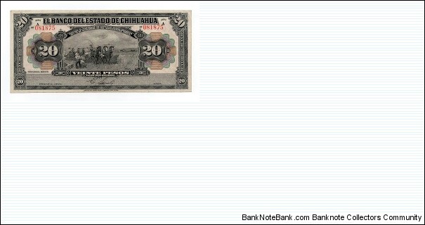 20 PESOS EL BANCO DEL ESTADO DE CHIHUAHUA Banknote
