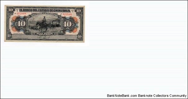 10 PESOS EL BANCO DEL ESTADO DE CHIHUAHUA Banknote