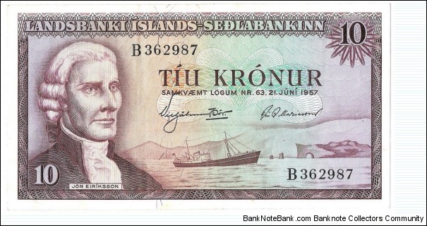 10 Kronur(1957) Banknote
