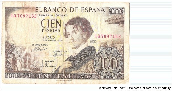 100 Pesetas(1965) Banknote