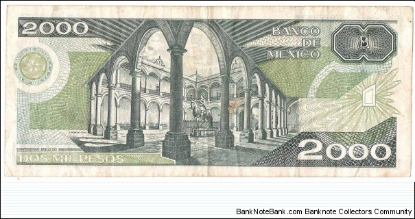 Banknote from Mexico year 1989