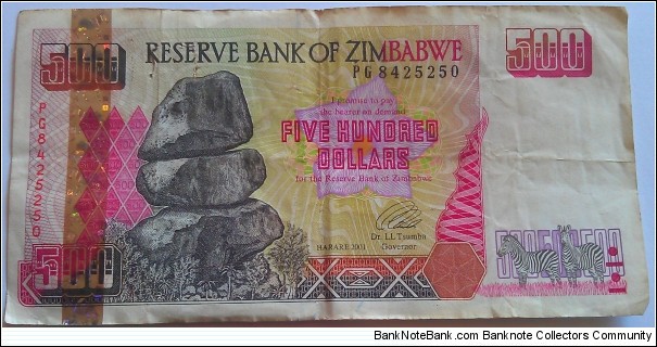 Zimbabwe $500 