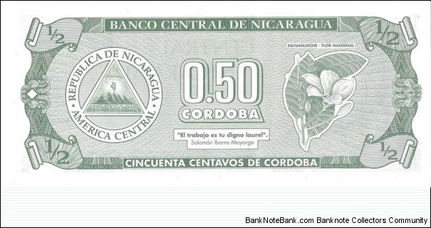 Banknote from Nicaragua year 1992