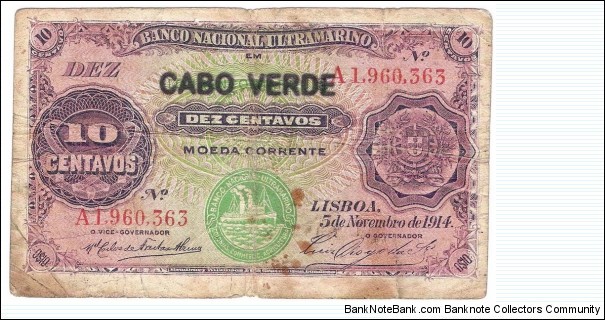 10 Centavos(1921 overprint) Banknote