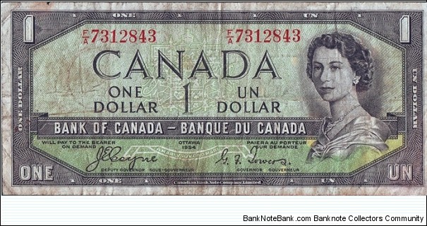 Canada 1954 1 Dollar.

Devil's Head. Banknote
