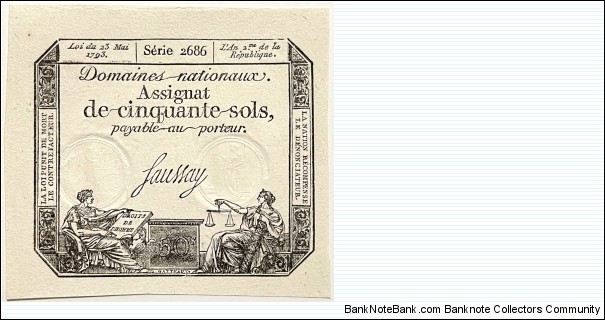 50 Sols(Assignat 1793)  Banknote