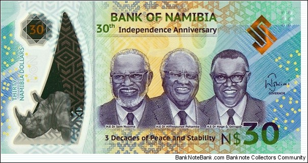 Namibia 2020 30 Dollars.

30 Years of Independence. Banknote