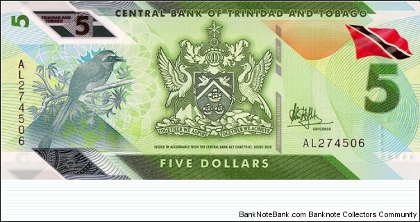 Trinidad & Tobago 2020 5 Dollars. Banknote