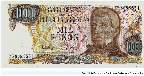 ARGENTINA 1000 Pesos 1983 Banknote