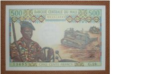 500 Francs, colorful. Banknote