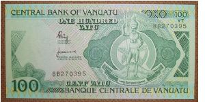 100 Vatu, first note issued. Banknote