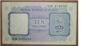 10 Shillings, British Military Authority Banknote