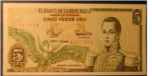 Columbia 1980 5 Pesos

NOT FOR SALE Banknote