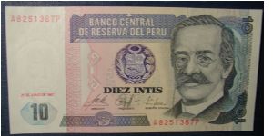 Peru 10 Intis 1987 Banknote