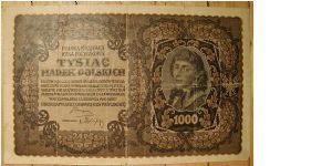 Poland 1,000 Marek 1919

NOT FOR SALE Banknote