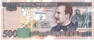 P-78, 500 Lempiras, 1995 Banknote