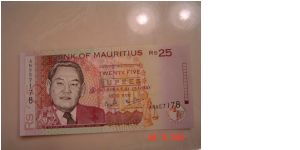 Mauritius P-49 25 Rupees 1999 Banknote