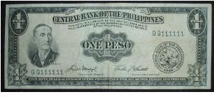 Straight Aces serial no! 1 Peso Banknote