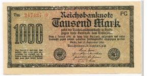 Cédula de 1 Mil Mark 15.09.1923 - MBC. Banknote