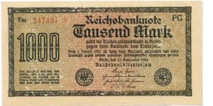 Cédula de 1.000 Mark - 15.09.1923 Banknote