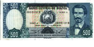 Bolivia - 500 Pesos Bolivianos - 1962 - P-166 Banknote
