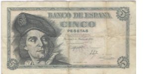 5 Pesetas Spain 1948 Banknote