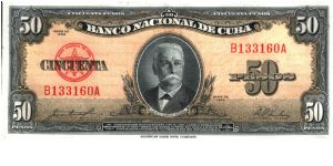 Cuba * 50 Pesos * 1958 * P-81b Banknote