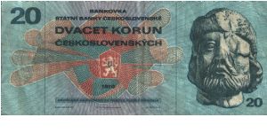 Czechoslovakia * 20 Korún * 1970 Banknote