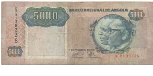 5000 Kwanzas Angola 1991 Banknote