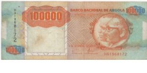 100000 Kwanzas Angola 1991 Banknote