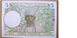 East Africa 5 Francs, beautiful. Banknote