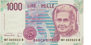 1.000 Lire * 3 Oct 1990 * P-114c Banknote