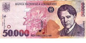 50.000 Lei * 1996 * P-109 Banknote