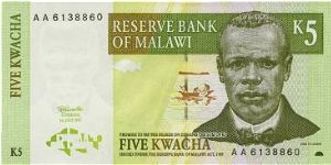 5 Kwacha * 1997 * P-36 Banknote