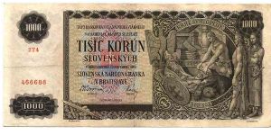 Slovak Republic - 1000 Ks 1940 Banknote