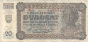 Slovak Republic - 20 Ks 1942 Banknote