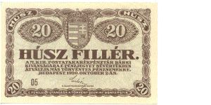 20 Fillér Banknote