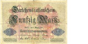 50 Mark
Darlehenskassenschein Banknote