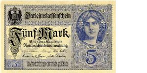 5 Mark
Darlehnskassenschein Banknote