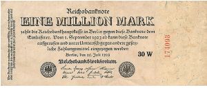 1.000.000 Mark
Reichsbanknote Banknote